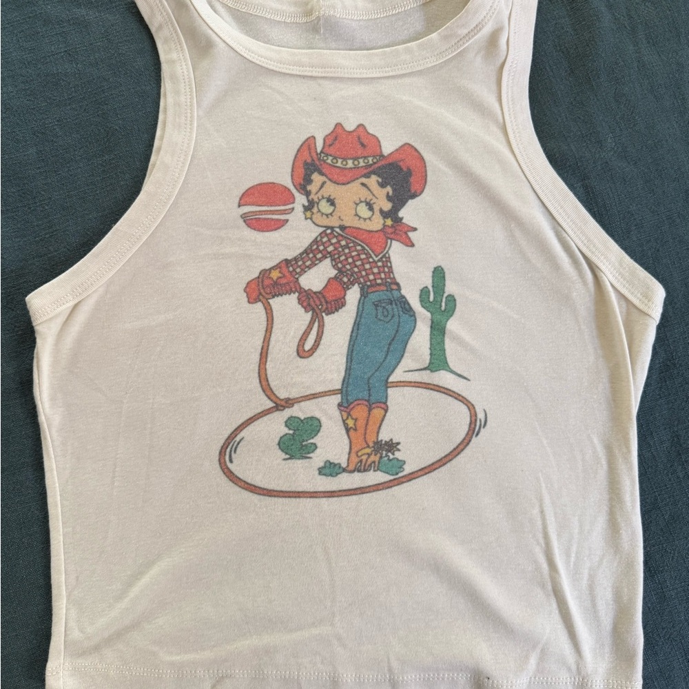Vintage Cropped Betty Boop Tank Top